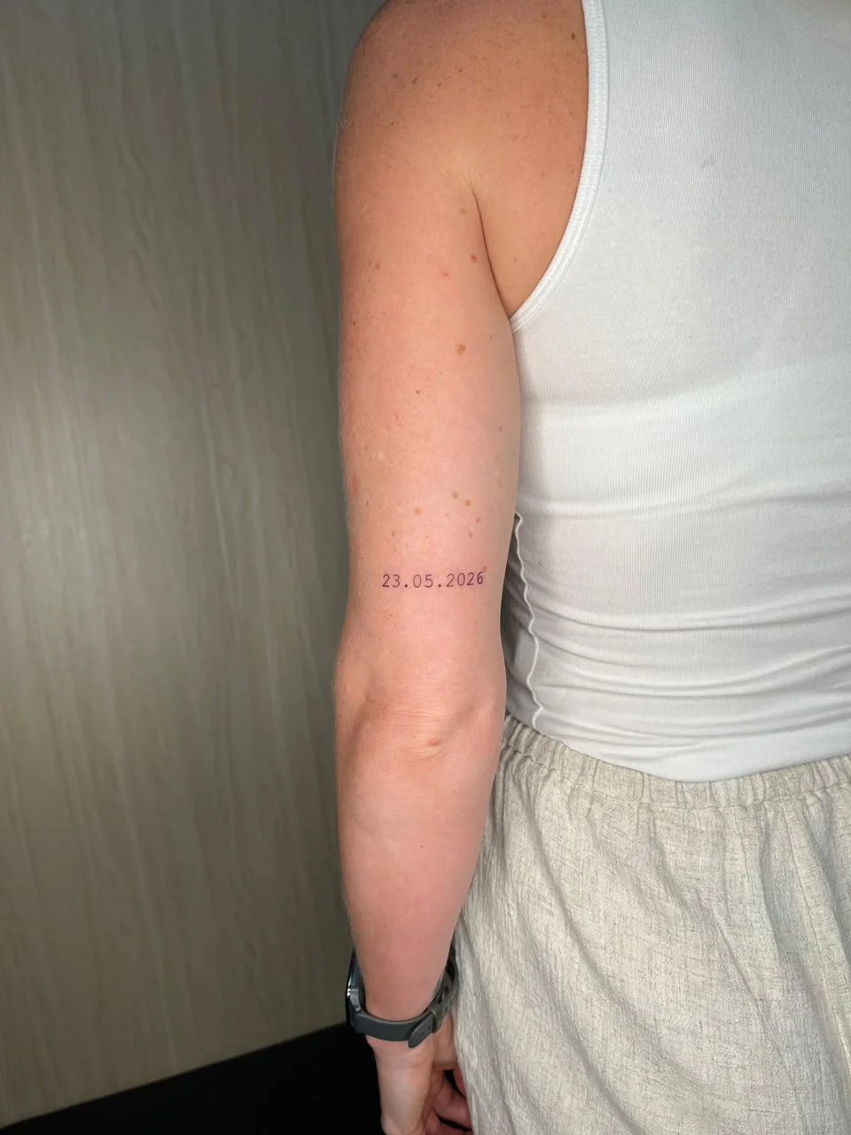 man hand lettering date minimalist small fine line line work line tattoo canggu bali