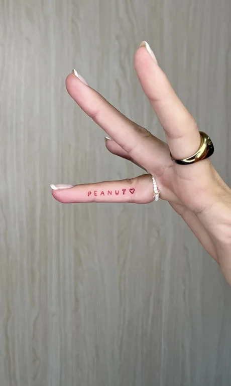 woman finger small minimalist lettering fineline fine line linework line tattoo canggu bali