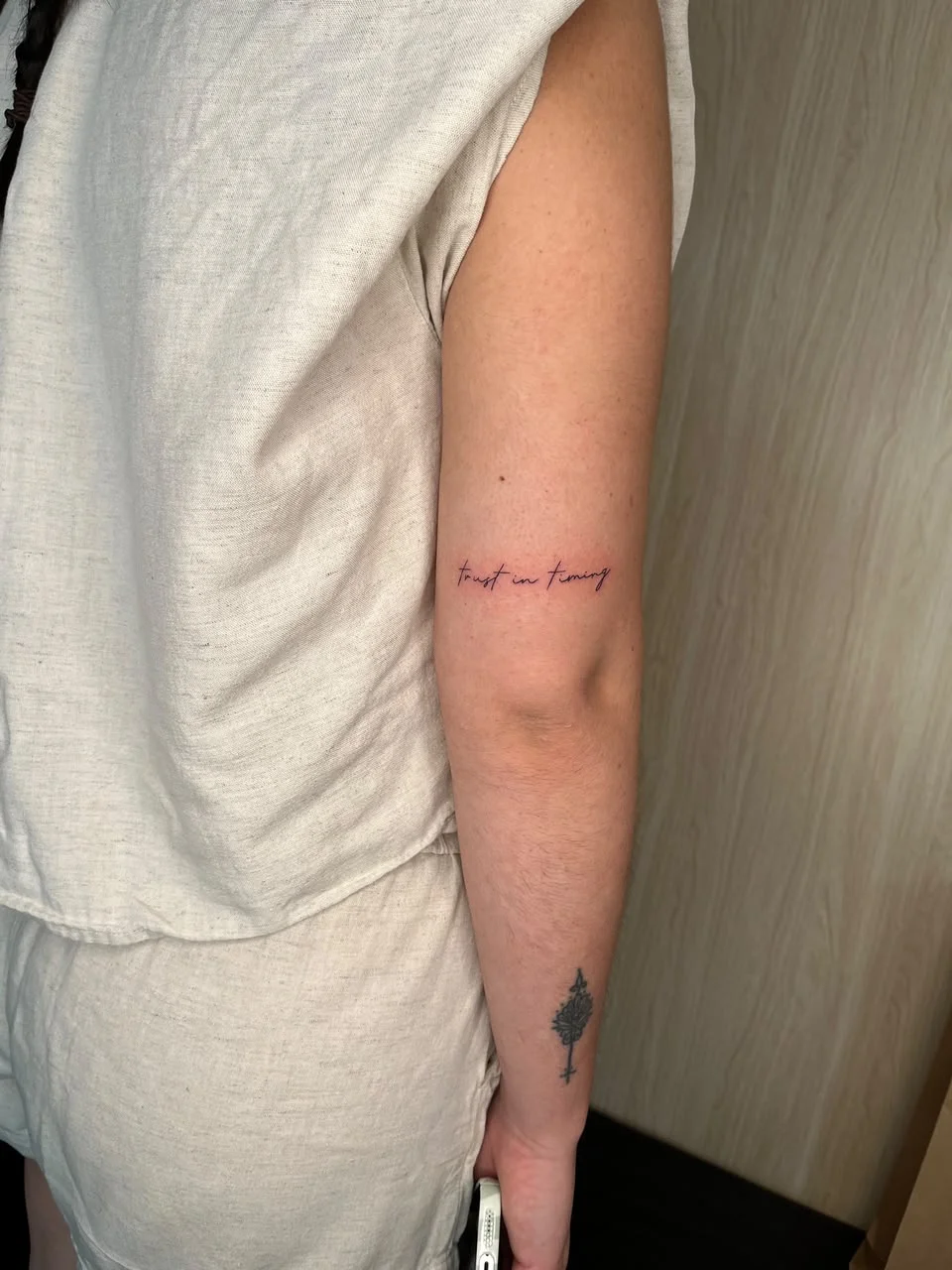 woman hand small minimalist lettering fine line line work line tattoo canggu bali