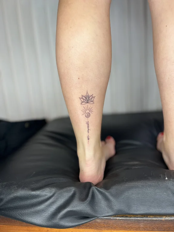 mandala minimalist lotus fine line sun dotwork soft shading elegant tattoo Canggu Bali