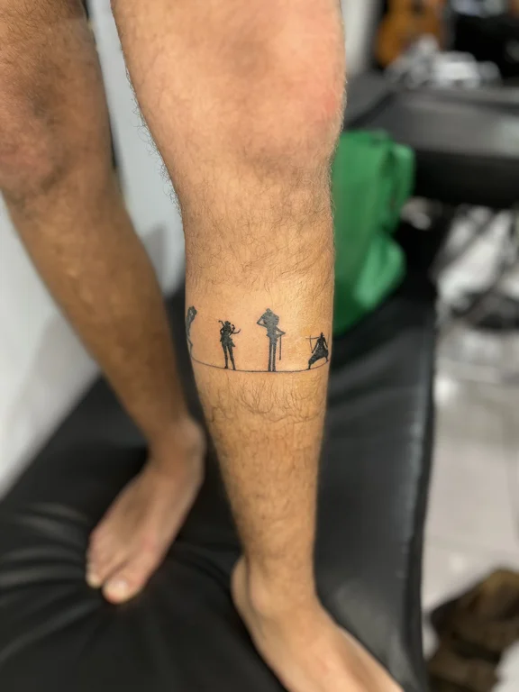 nature minimalist man soft shading minimal fine line thin line black grey tattoo Canggu Bali