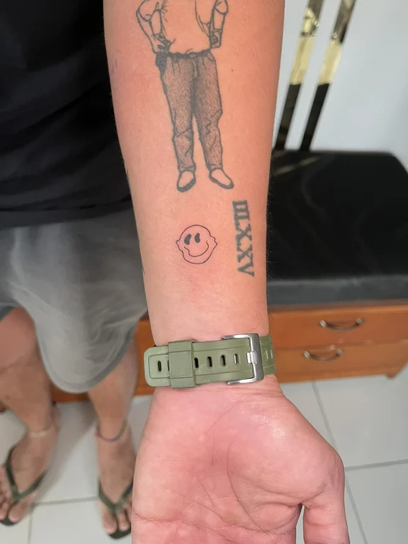 portrait minimalist man thin line cloud minimal bold line fine line tattoo Canggu Bali