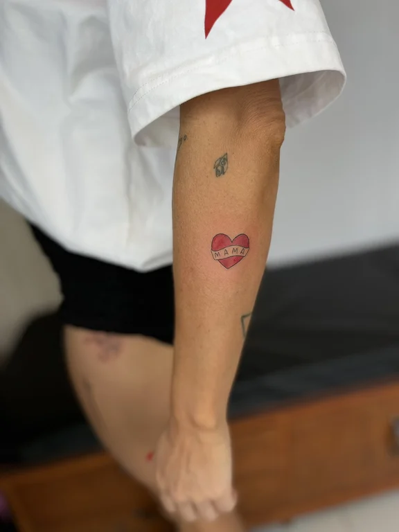 portrait minimalist woman colorful elegant minimal fine line bold line tattoo Canggu Bali