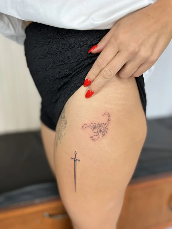 religious minimalist angel fine line spiritual elegant linework soft shading tattoo Canggu Bali