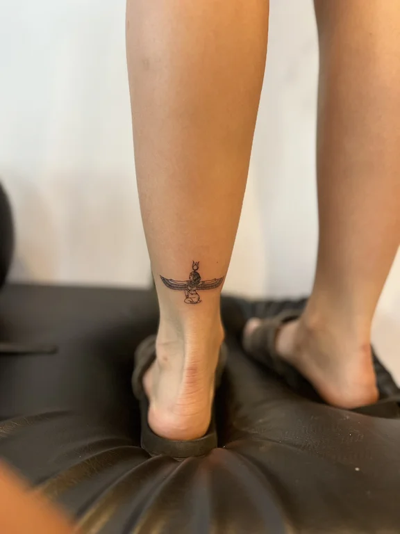 religious minimalist deity fine line spiritual minimal soft shading elegant tattoo Canggu Bali