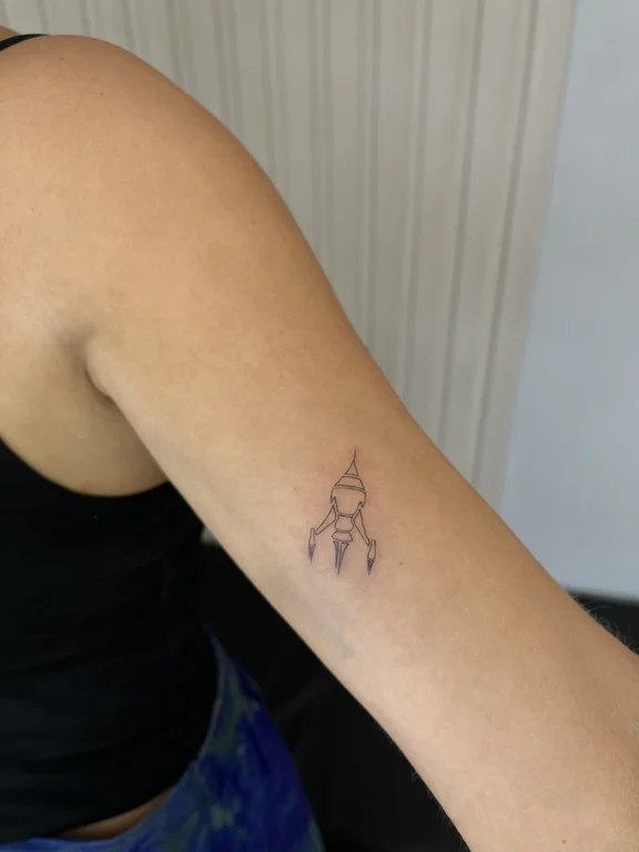 religious minimalist woman fine line minimal linework spiritual cloud tattoo Canggu Bali