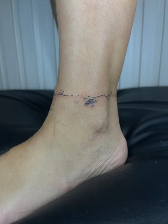 symbol minimalist butterfly fine line minimal elegant thin line wave tattoo Canggu Bali