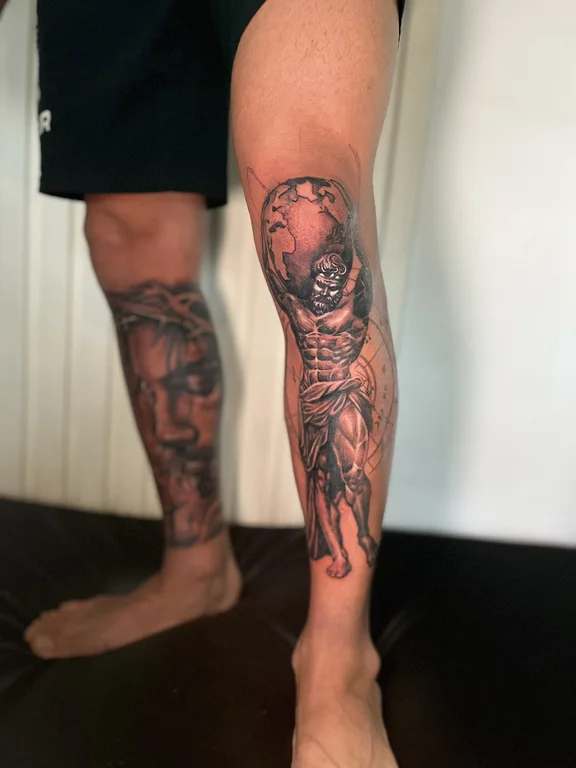 mythology neo traditional deity heavy shading spiritual mystical horror buddha tattoo Canggu Bali