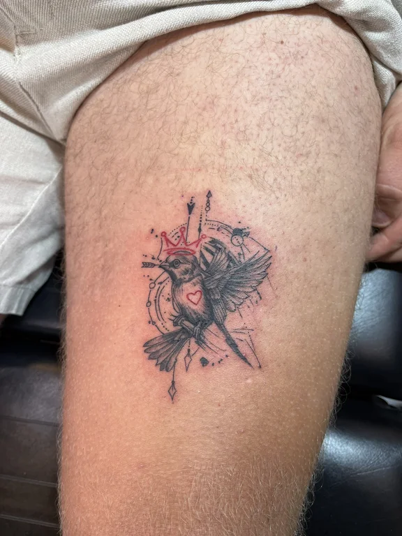 abstract new school angel soft shading flower phoenix dotwork linework tattoo Canggu Bali
