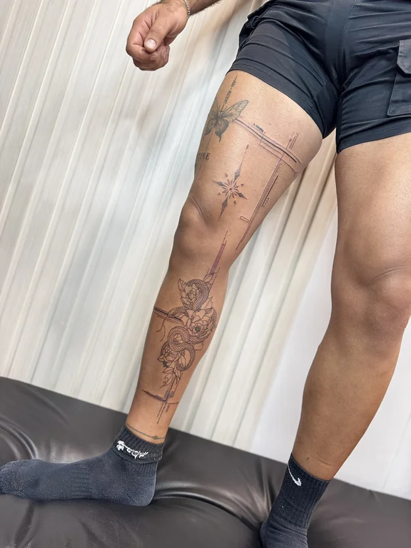 abstract new school deity linework spiritual soft shading heavy shading cloud tattoo Canggu Bali