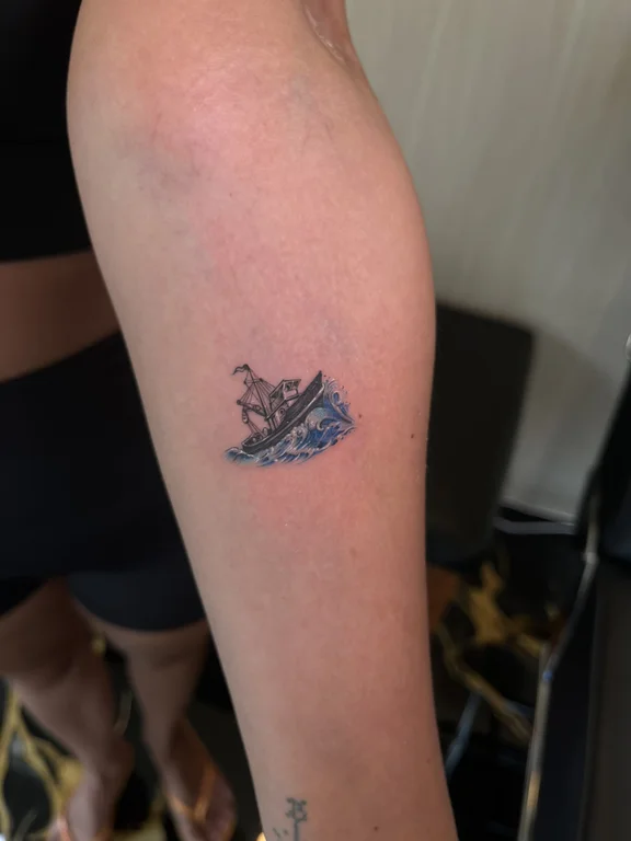 abstract new school dragon fine line wave cloud soft shading linework tattoo Canggu Bali