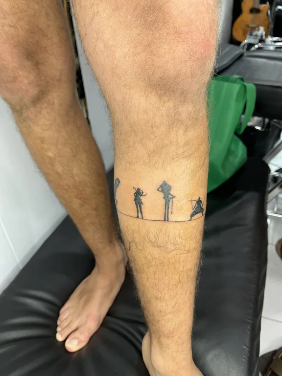 abstract new school man fine line cloud thin line soft shading bold line tattoo Canggu Bali