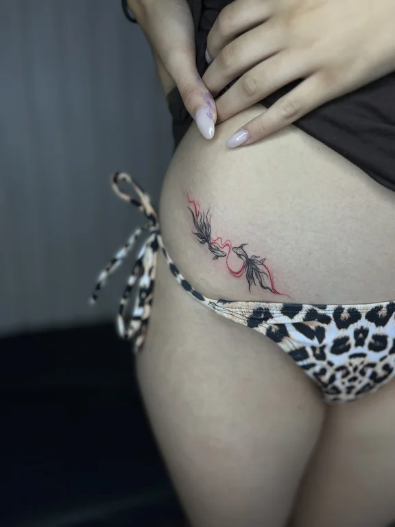 animal new school butterfly fine line elegant soft shading linework smoke tattoo Canggu Bali