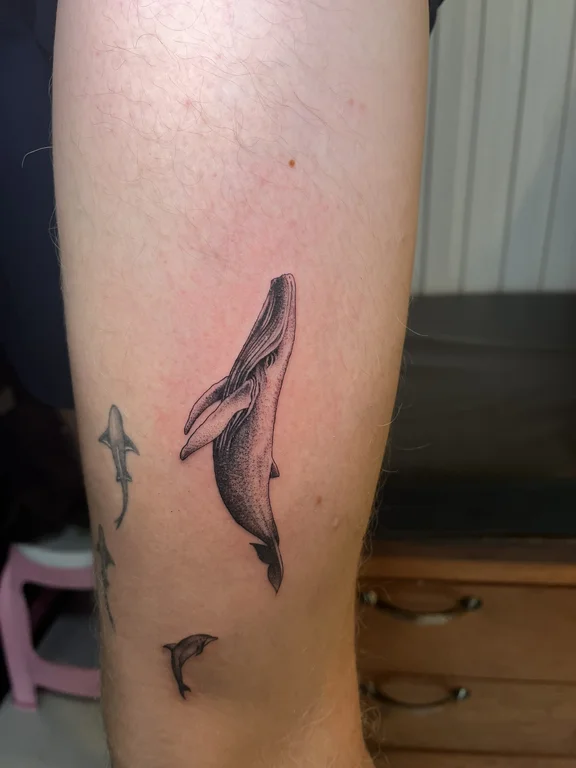 animal new school butterfly soft shading elegant black grey fine line minimal tattoo Canggu Bali