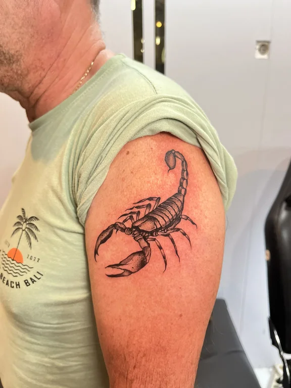 animal new school dragon fine line wave black grey snake linework tattoo Canggu Bali