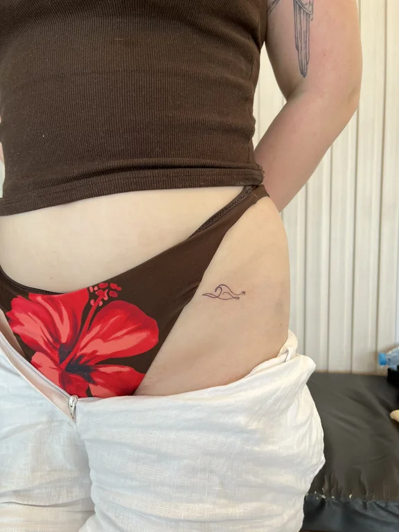 floral new school peony soft shading elegant fine line heavy shading woman tattoo Canggu Bali