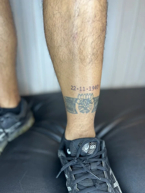 lettering new school man soft shading cloud black grey fine line heavy shading tattoo Canggu Bali