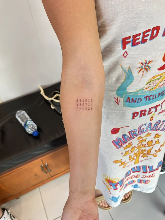 lettering new school phoenix colorful minimal wave spiritual dotwork tattoo Canggu Bali