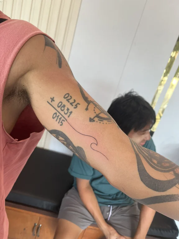 lettering new school snake bold line wave fire fine line cloud tattoo Canggu Bali