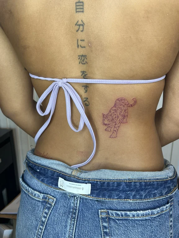 lettering new school woman fine line elegant linework cloud soft shading tattoo Canggu Bali