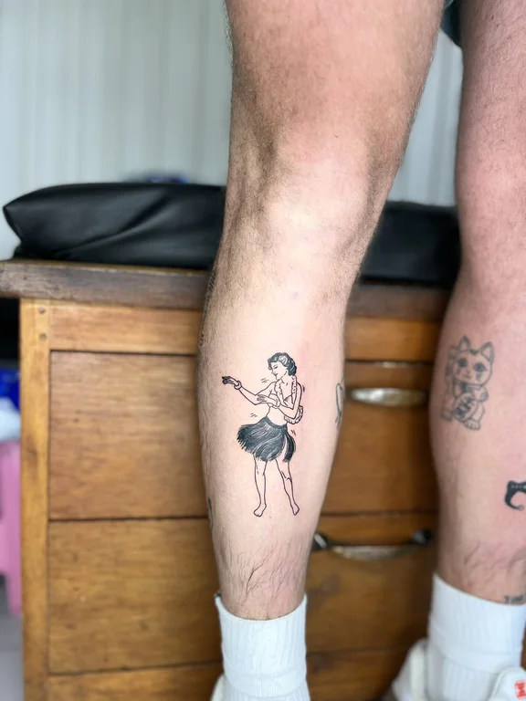 mythology new school man black grey elegant dotwork soft shading linework tattoo Canggu Bali