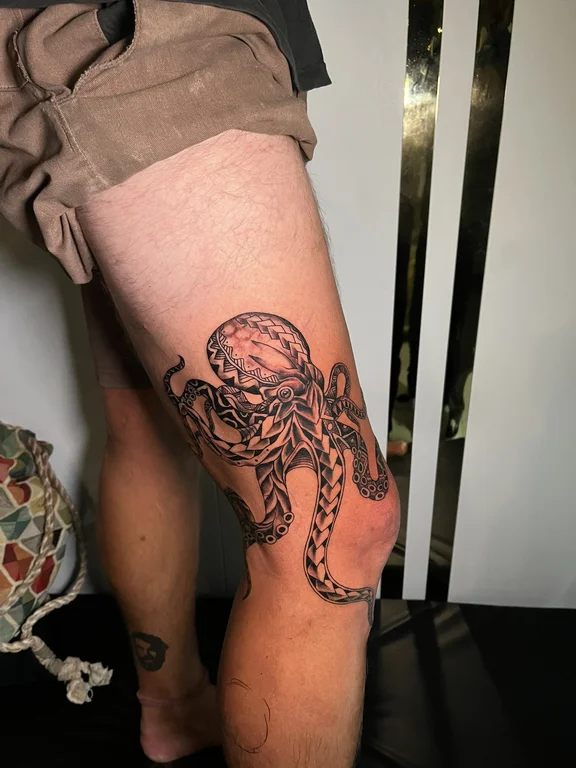 mythology new school woman dotwork moon snake mystical linework tattoo Canggu Bali