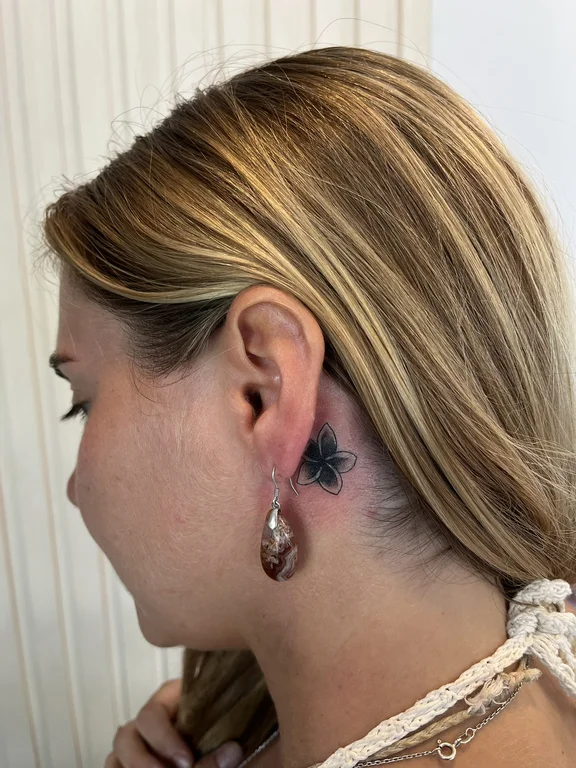 portrait new school face dotwork moon elegant smoke black grey tattoo Canggu Bali