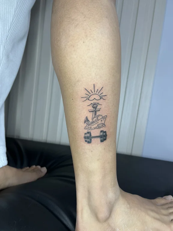 religious new school deity linework spiritual sun cloud soft shading tattoo Canggu Bali