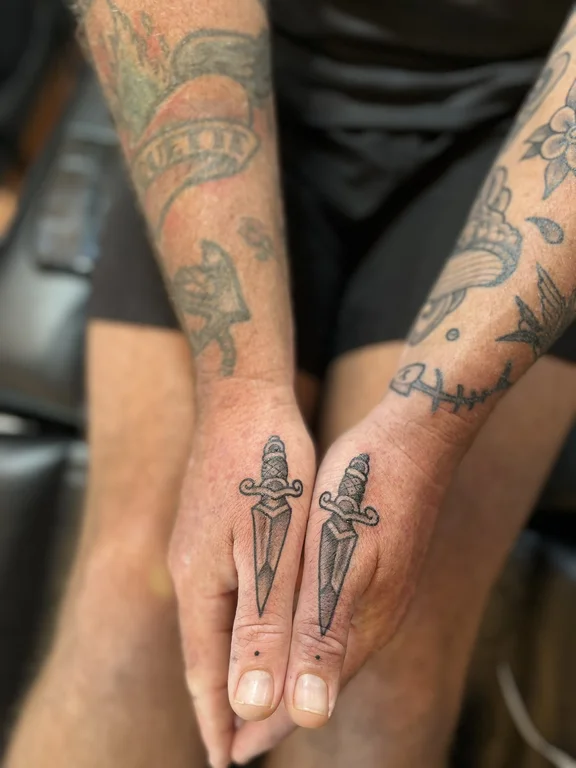 religious new school hand black grey spiritual mystical gothic heavy shading tattoo Canggu Bali
