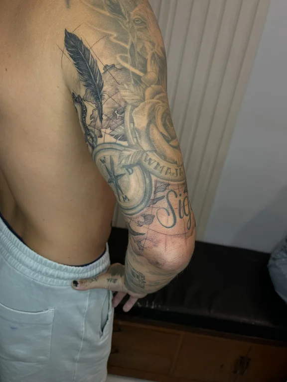 religious new school man heavy shading cloud black grey soft shading linework 1 tattoo Canggu Bali