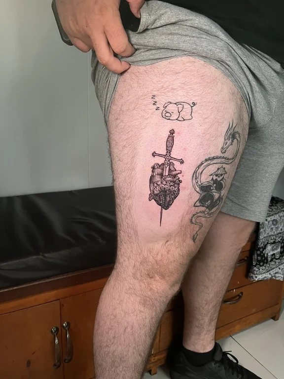religious new school man heavy shading cloud smoke spiritual fine line tattoo Canggu Bali