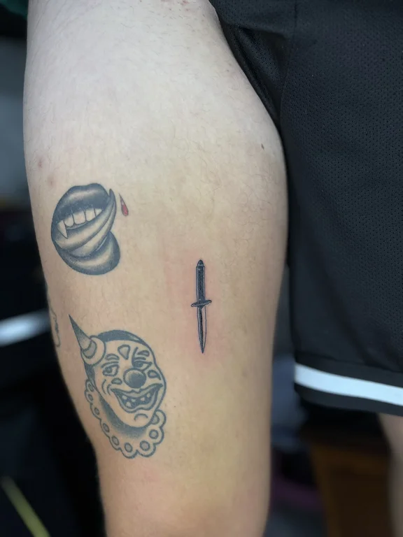 religious new school snake fine line moon cloud black grey wave tattoo Canggu Bali