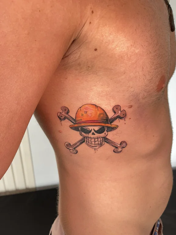 skull new school man colorful sun fire cloud heavy shading tattoo Canggu Bali