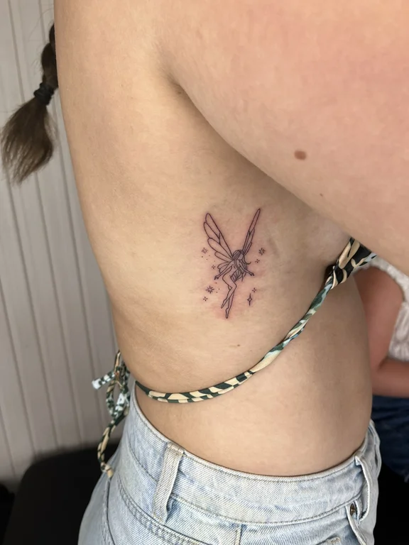 symbol new school butterfly fine line spiritual soft shading linework elegant tattoo Canggu Bali