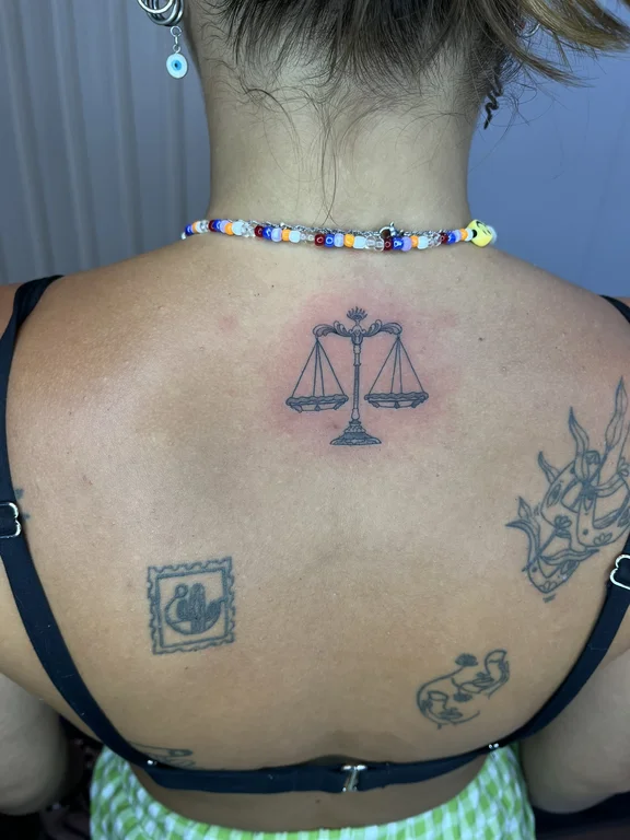 symbol new school deity colorful cloud fine line thin line woman tattoo Canggu Bali
