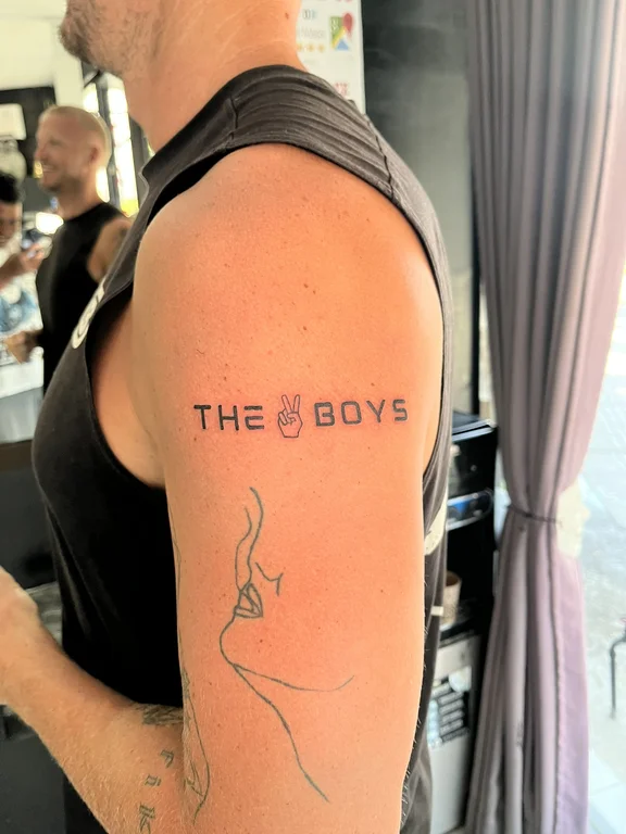 symbol new school man bold line cloud fine line dotwork thin line tattoo Canggu Bali