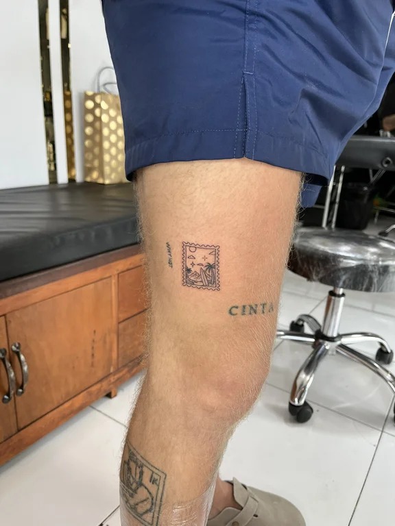 symbol new school man fine line cloud minimal heavy shading soft shading tattoo Canggu Bali