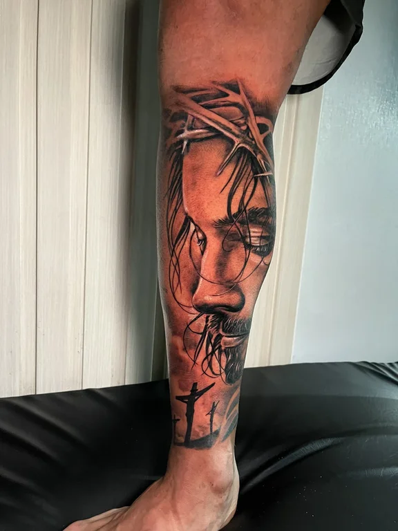abstract realism man linework horror heavy shading soft shading black grey tattoo Canggu Bali