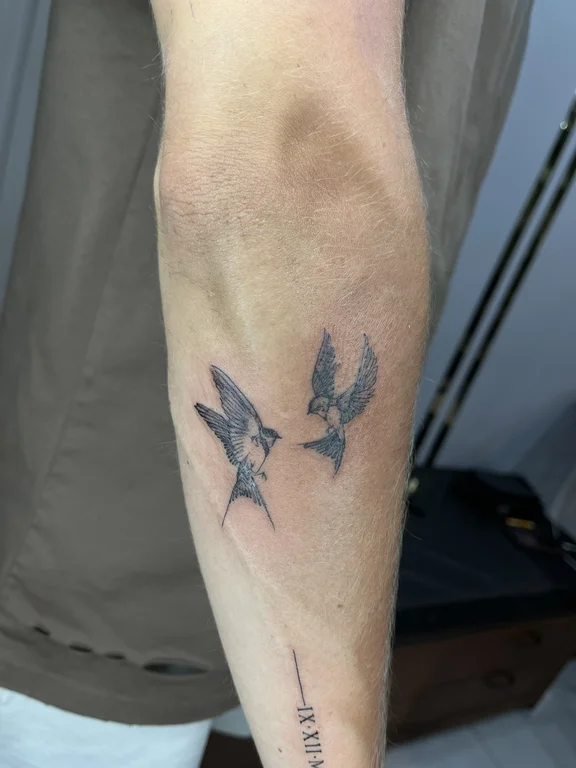 animal realism angel black grey elegant soft shading dotwork heavy shading tattoo Canggu Bali