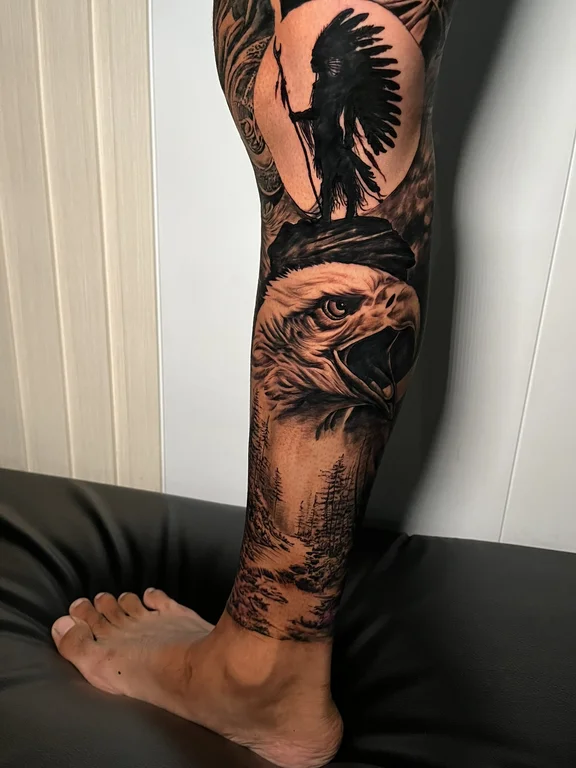 animal realism lion heavy shading dark black grey soft shading linework tattoo Canggu Bali