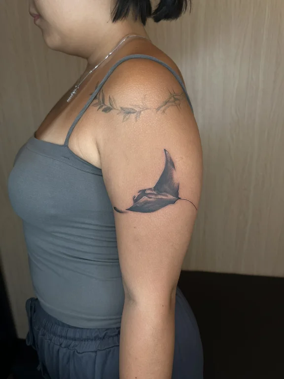 symbol realism woman black grey wave heavy shading soft shading fine line tattoo Canggu Bali