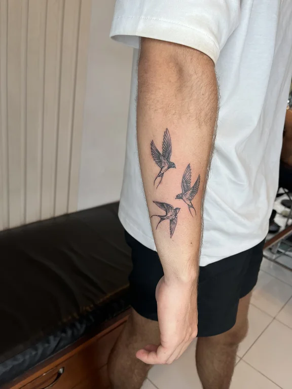nature realism man black grey elegant soft shading linework dotwork tattoo Canggu Bali