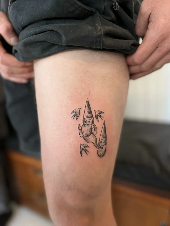 animal surreal deity linework spiritual dotwork black grey fine line tattoo Canggu Bali