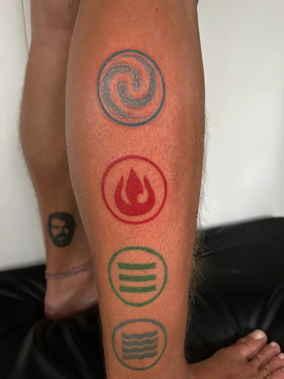 symbol traditional deity colorful fire spiritual buddha sun tattoo Canggu Bali