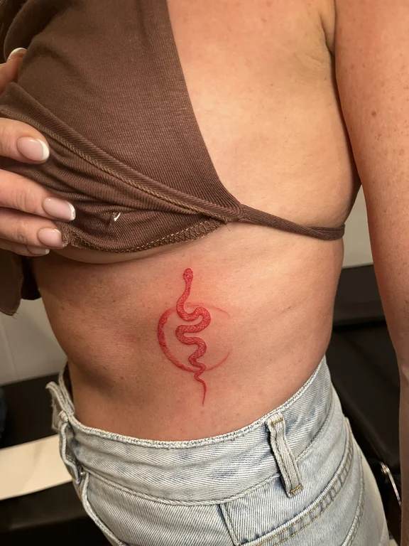 symbol traditional snake fine line fire bold line smoke linework 1 tattoo Canggu Bali