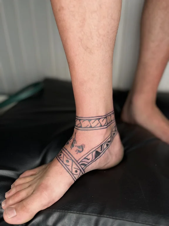 geometric tribal hand tribal pattern elegant thin line fine line linework tattoo Canggu Bali