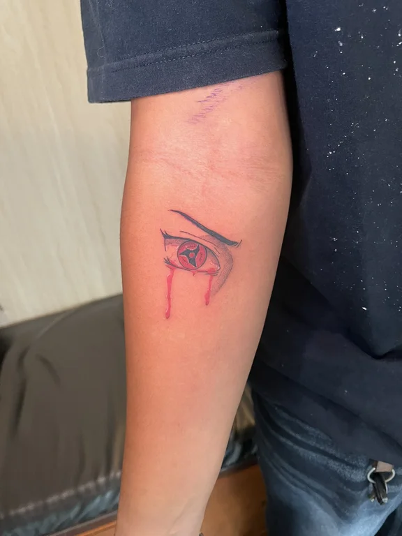 abstract watercolor eye colorful horror fine line bold line soft shading tattoo Canggu Bali