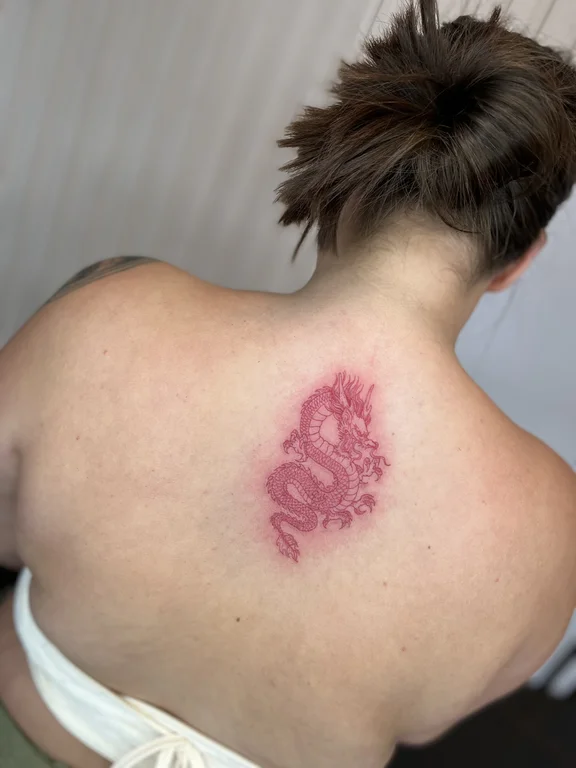 floral fine line peony dotwork elegant soft shading rose linework tattoo Canggu Bali