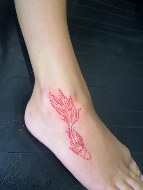 floral fine line phoenix linework elegant bold line soft shading leaf tattoo Canggu Bali