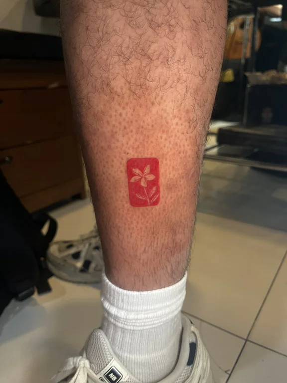 symbol traditional lotus fine line sun fire leaf balinese pattern tattoo Canggu Bali